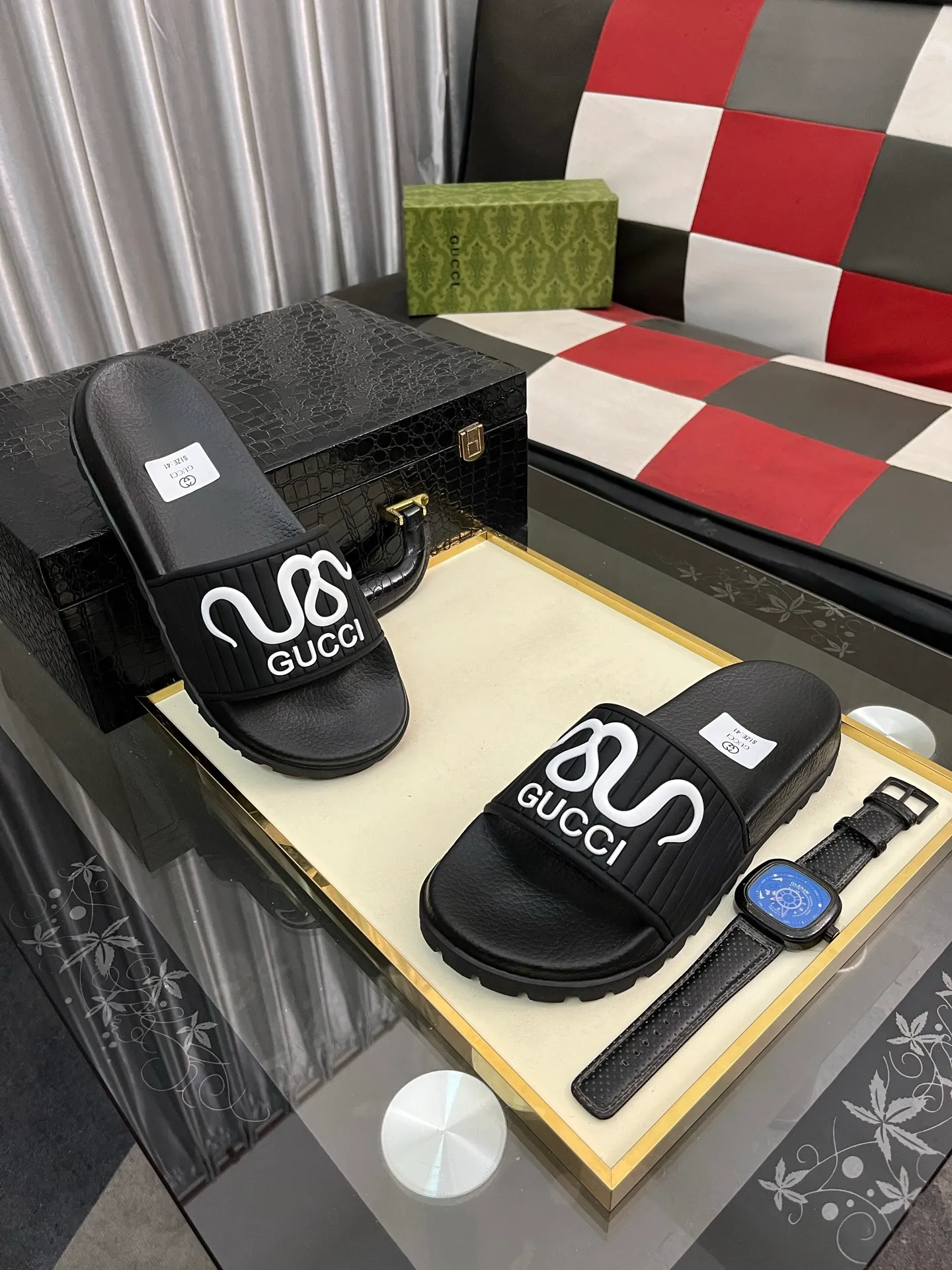 Men's men's shoes💰260⌚️⌚️ＧＵＣＣＩ.Gucci.Official website 1:1 popular slippers hot sale! Original original material 🩴 SIZE: 38-46 (45.46 non-refundable)